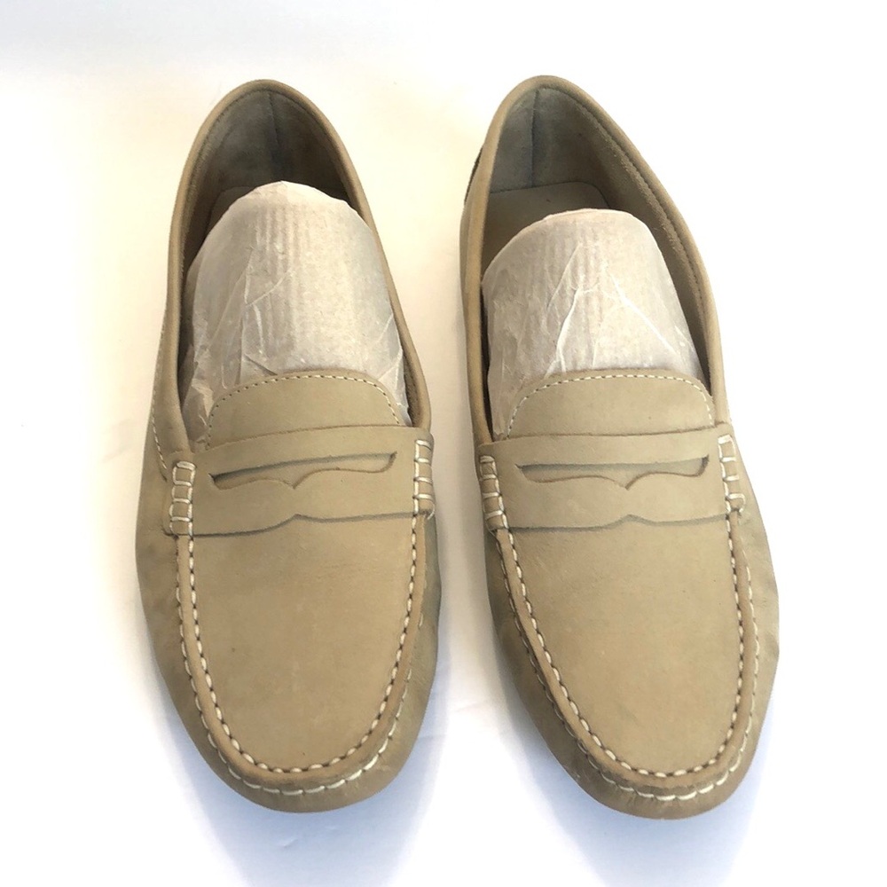 Massimo Matteo Taupe Leather Driving Loafers size 9.5B - Picture 3 of 13
